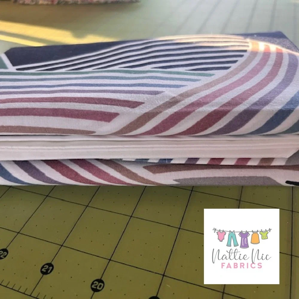 2 Vintage Standard Size pillowcases, New York Ribbon‎ Stripe, Wamsutta, navy